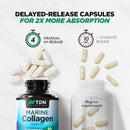 Marine Collagen Capsules 1400mg with Hyaluronic Acid, High Strength Collagen Supplement, Hydrolyzed Collagen Supplement for Women and Men (Not Collagen Powder or Tablets)