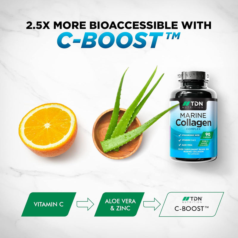 Marine Collagen Capsules 1400mg with Hyaluronic Acid, High Strength Collagen Supplement, Hydrolyzed Collagen Supplement for Women and Men (Not Collagen Powder or Tablets)